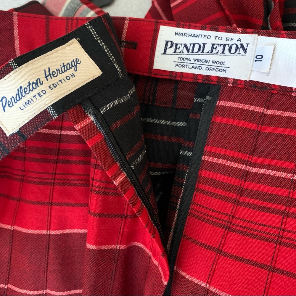 Pendleton Heritage Limited Edition Wool Plaid Reversible Turnabout Skirt Size 10 - Picture 15 of 16